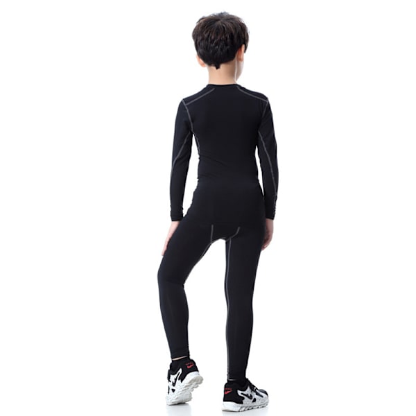 Svarta 140 snabbfintorkande sportleggings för pojkar och flickor