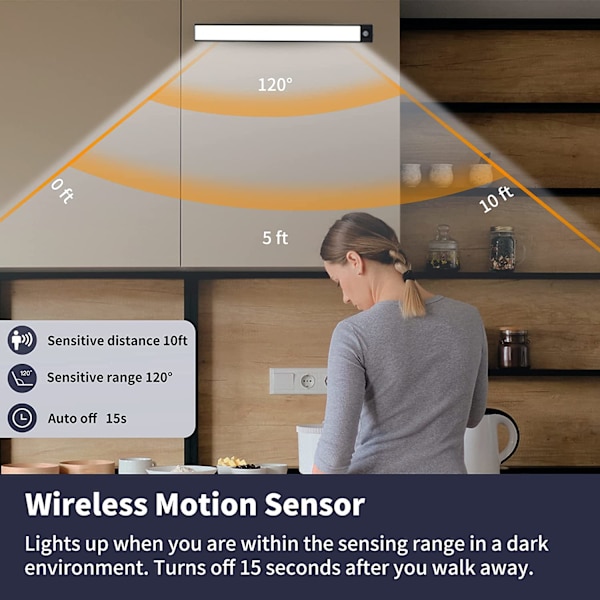 LED-rörelsesensor under skåpbelysning 2-pack - 69 lysdioder Ultra