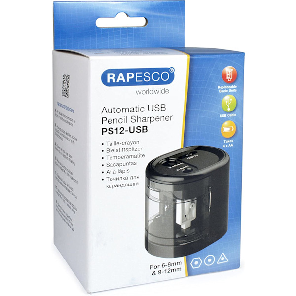 Sähköinen USB-kynän teroitin, musta