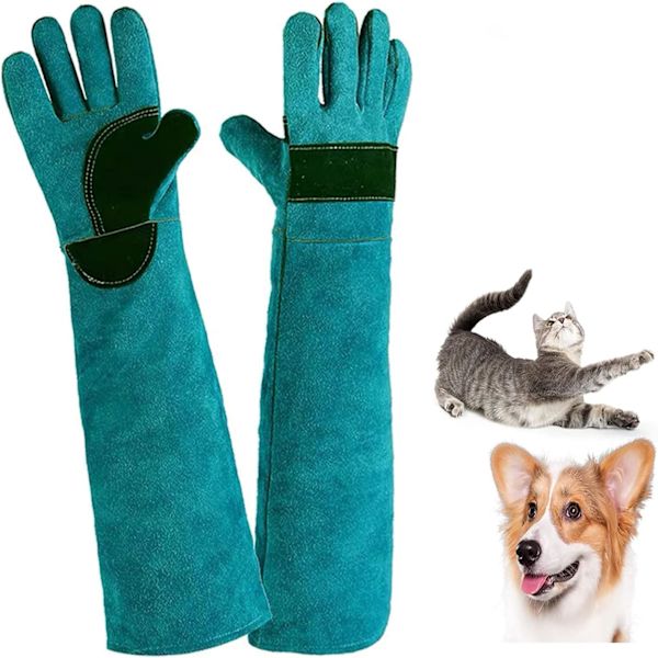 60 cm Anti-Bite Arbetshandskar, Resistenta Anti-Graffio Läderhandskar