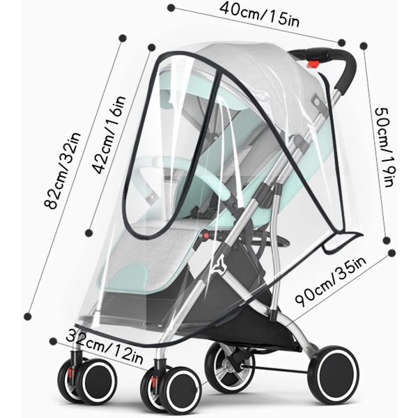 Universal Cover för Barnvagn, Transparent Baby , Str