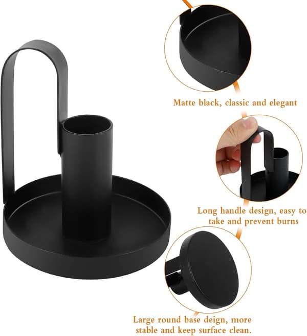 Metalliske lysestaker, 2 stk lysestakeholder julelys H