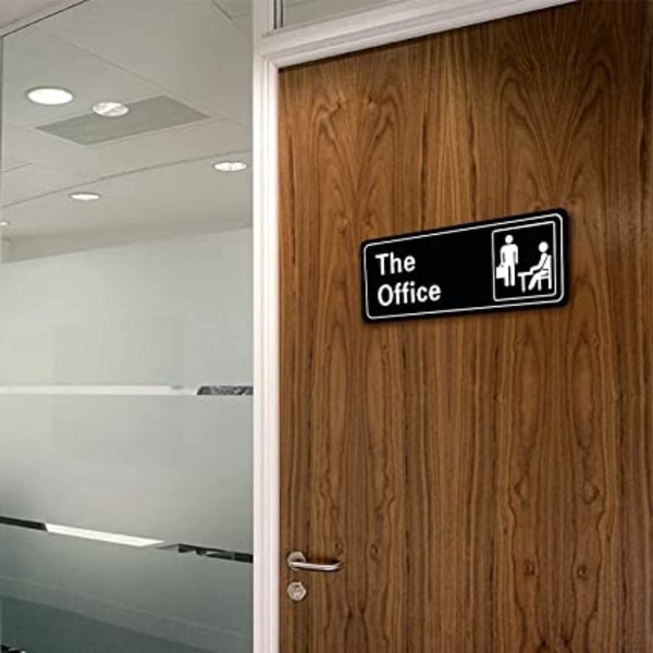 3 kontordørplader holdbare akryl selvklæbende skilte nemme at