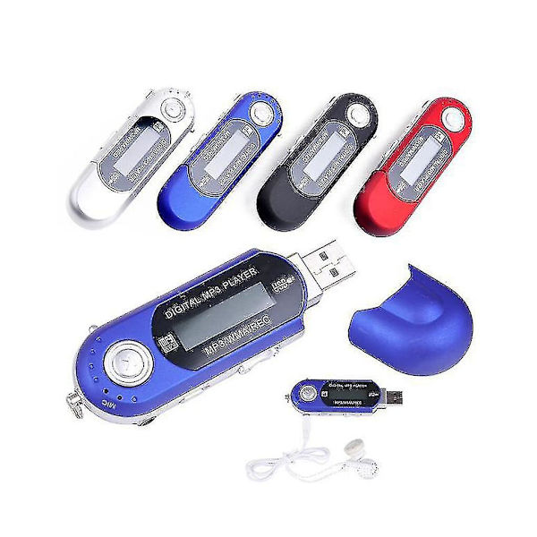 Bærbar USB mp3-afspiller med sort digitalt LCD-display