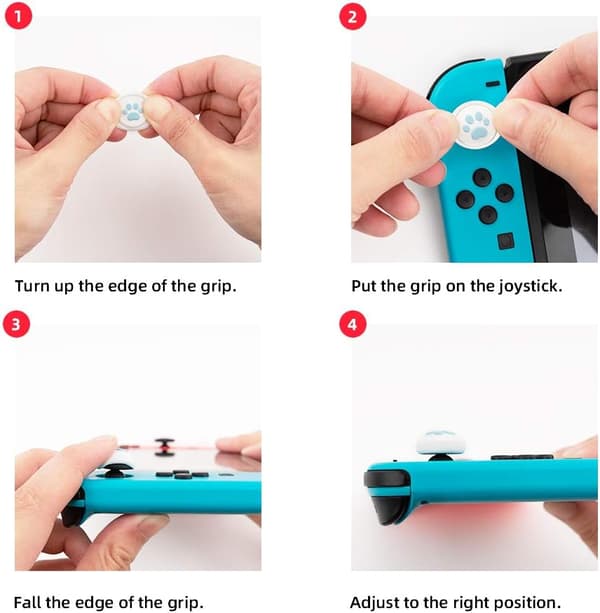 4PCS Silikon Katt Klo Joy Con Tumgrepp Set Joystick Caps Comp