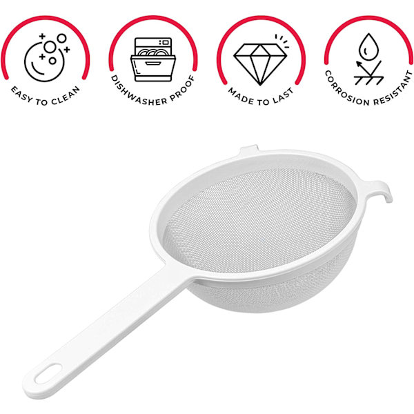 Vit plast kökssil 18 cm