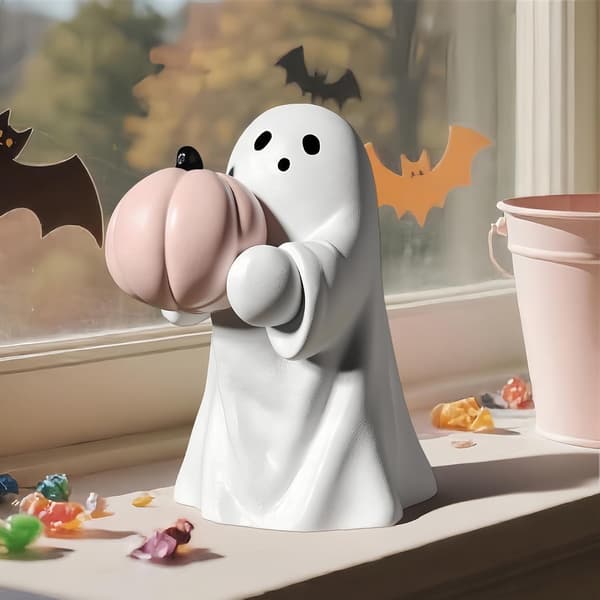 Halloweendekoration, Spöke Resin Pumpa Figurin