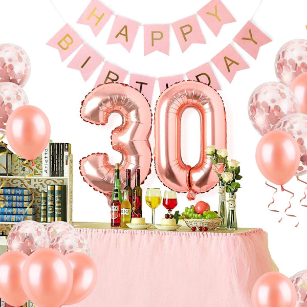 30-årsdag, 30-årsdagspynt, 30-årsdagsballongpynt,
