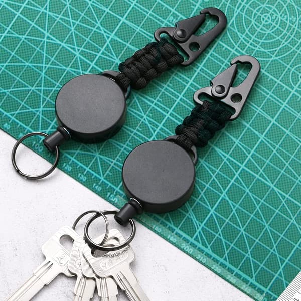 2 stk. Heavy Duty Snap-on Badge Holder, Retractable Badge Reel Cli