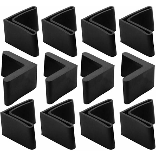 25 x 25 mm sorte jernstolbenbeskyttere 12 stk. bordendehætter møbelbenbeskyttere gummigulvform L