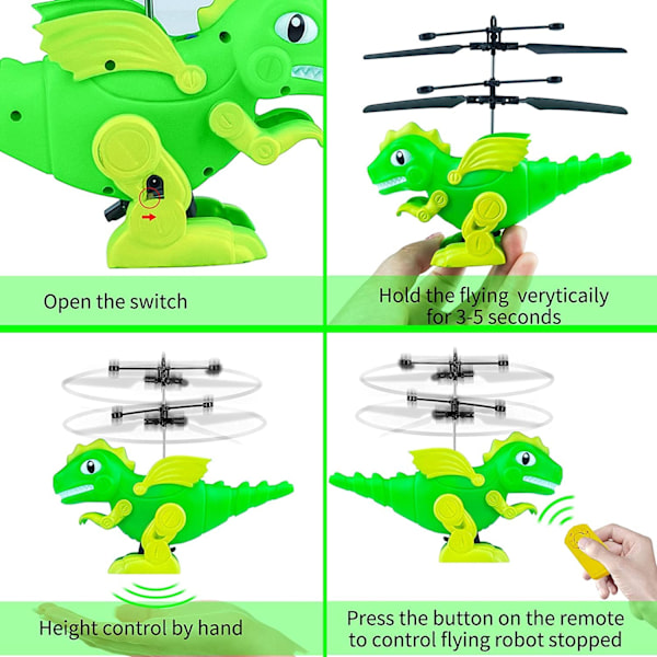 Lentävä pallolelu 5 6 7 8 -vuotiaille pojille, Rc Robot Dinosaur