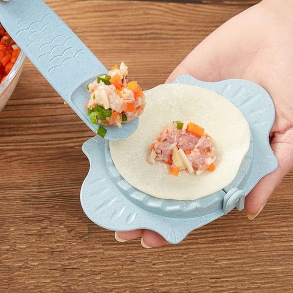 Blå/Beige - Set med 2 plastkakformar för ravioli 13 x 8 cm
