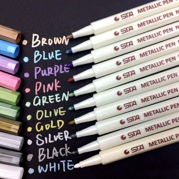 10 Colors Paint Pens scrapbooking, tee-se-itse valokuva-albumi, Card Mak