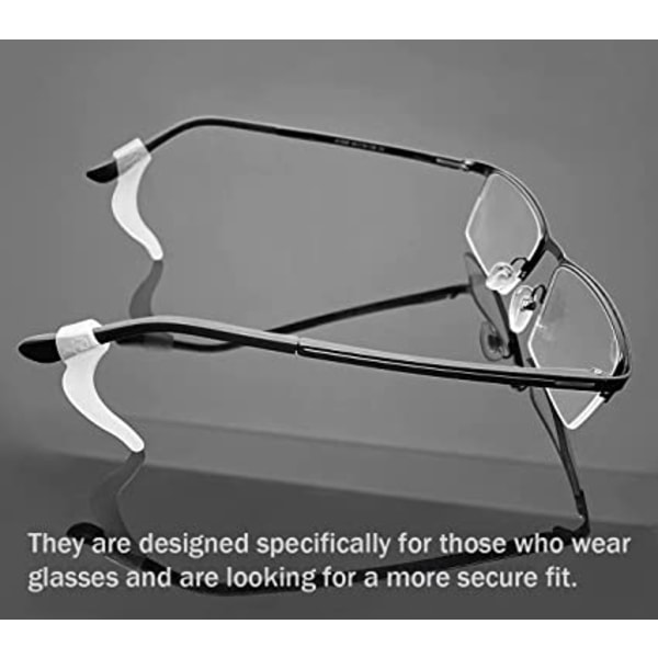 Bløde silikone-ørekroge til briller, 10 par skridsikre briller