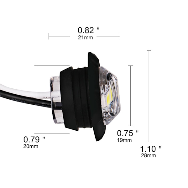 10 stk. 3LED lastbil sidelampe LED lastbil signallamp buslampe hus s