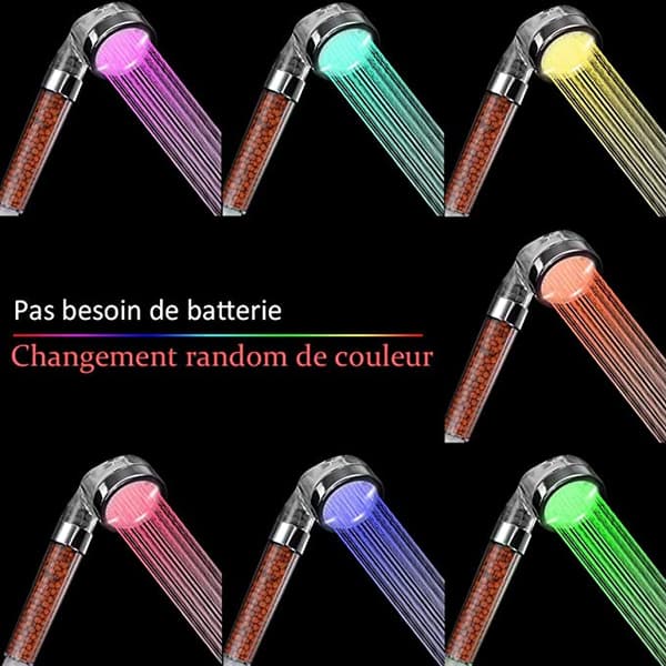 LED Dusjhode, Dusjhode for Bad Hånddusj 7 LED Farger H
