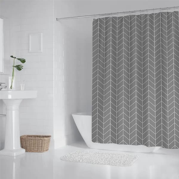 180x180cm Basics Chevron Mønster Bruseforhæng