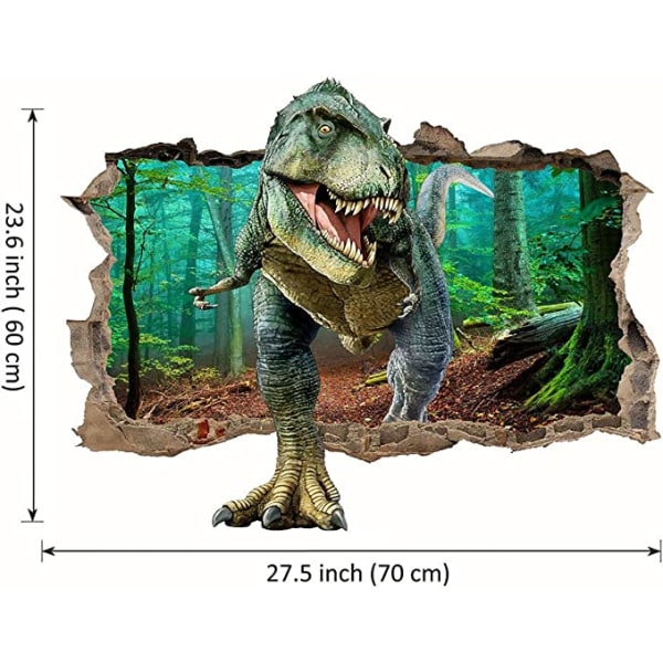 Dinosaurusseinätarrat Rikkinäiset 3D-koristeelliset seinätarrat irrotettavat