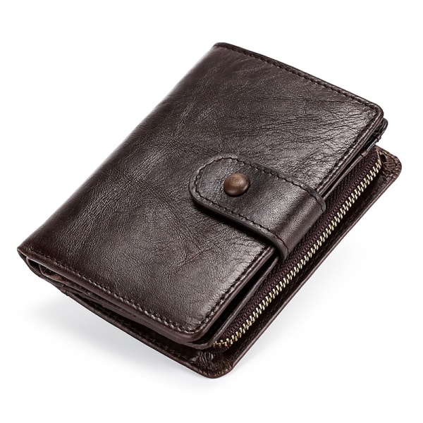 Ægte læder pung til mænd (brun), minimalistisk møntpung til mænd