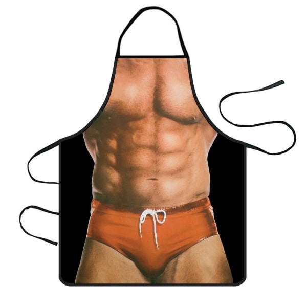 Muscle Man Pattern Køkkenforklæde, Kreativt, Sexet, Som gave til M