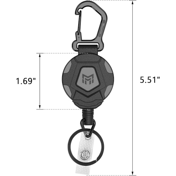 2 Retractable Keychains, Carabiner Badge Holder, Tactical Badge R