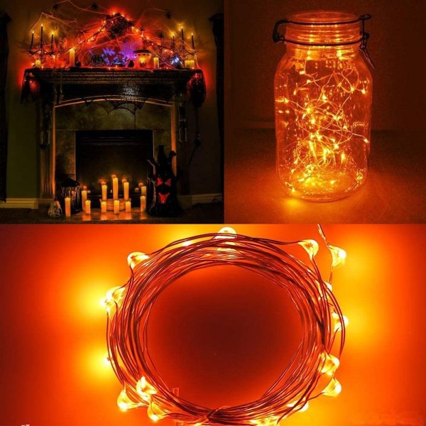 16-pack orange Fairy Lights (batterier ingår) 10,2FT 30LEDs Fi