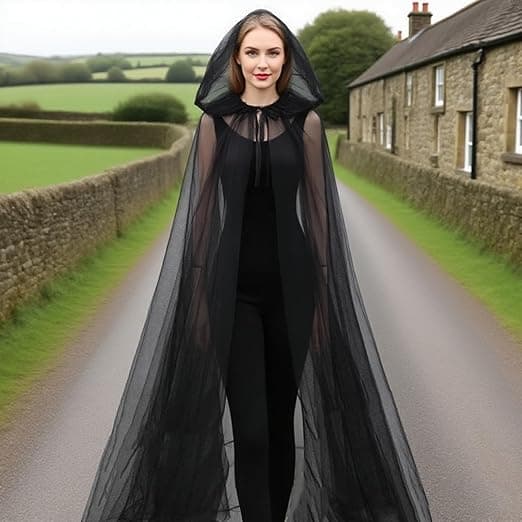 Halloween cosplay spøgelse hætteklædt kappe 1,5 m