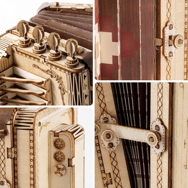 3D Träpussel Accordion Hantverksmodeller för Vuxna att Bygga