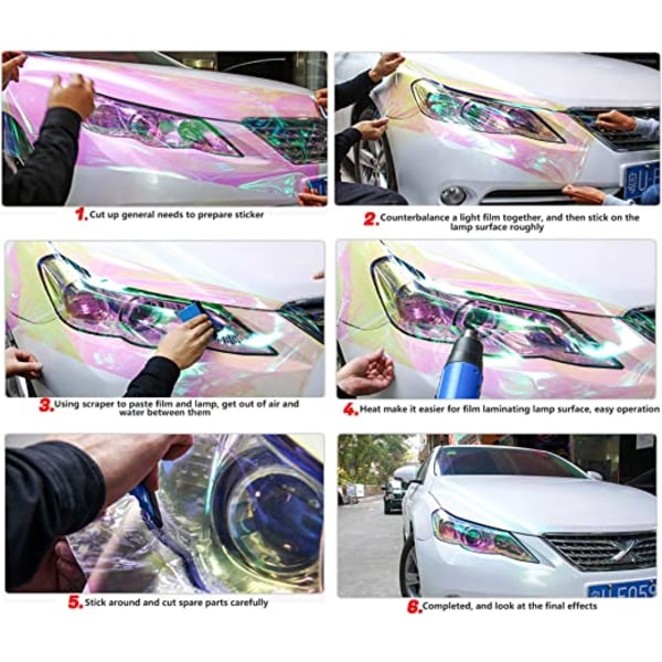 Auton ajovalon vinyyli itseliimautuva kalvo 30 x 120cm läpinäkyvä Ch