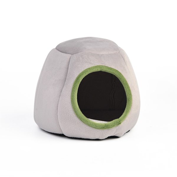 2-pack marsvinsängar för smådjur, gömställe, tvättbara marsvinsburtillbehör för marsvin chinchilla hamster igelkott - tjockt varmt bomullsbo (grå och grön (2 stycken))