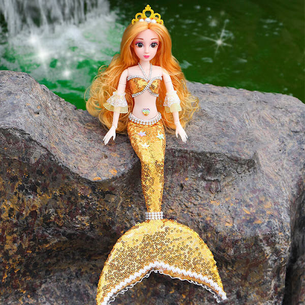 Kultainen Lejiafen Tongle Mermaids Prinsessa Nuket Lapset Tytöt C
