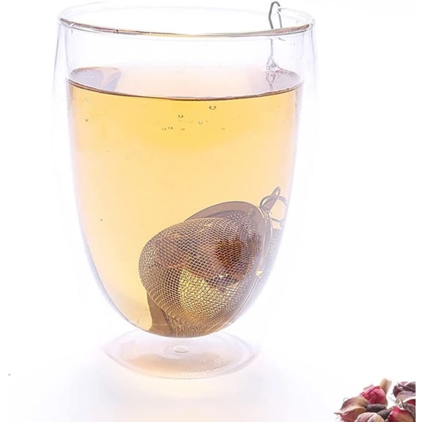 Ruostumattomasta teräksestä valmistettu teehakutin, teesiivilä, 4,5 cm teepallo, tee F