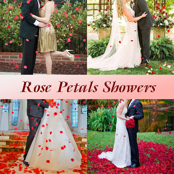 3000 stykker lyserosa roseblader, kunstige kronblader, si