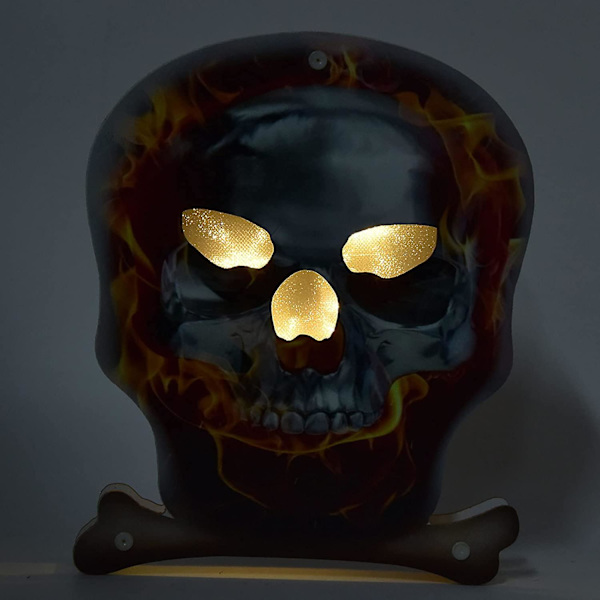 Skeletlys, Kranieform Led Halloween Lys, Mini Bærbar