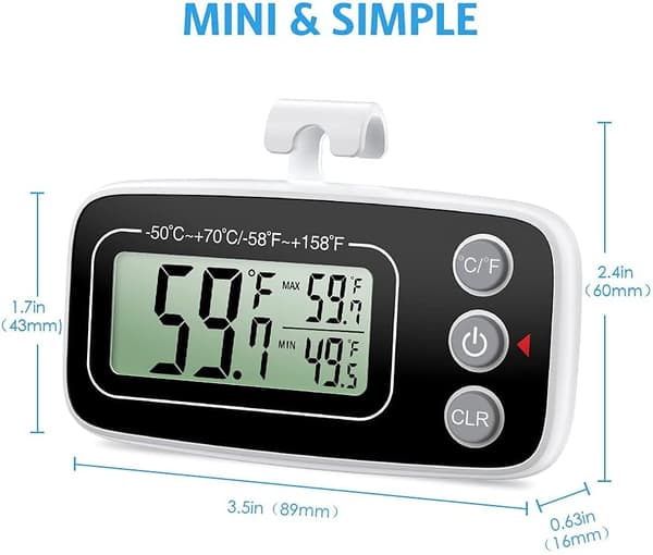 【2 stk】Køleskabs termometer, digitalt køleskab fryser termometer