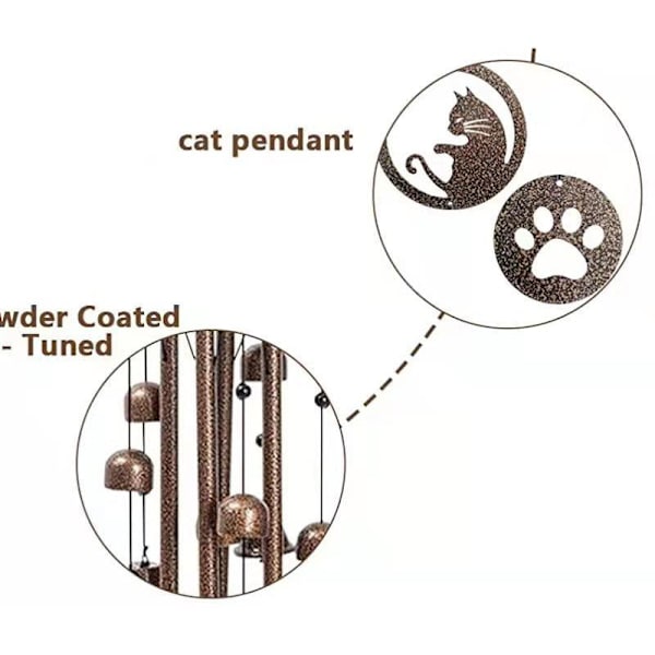 Courtyard Home Metal Pipe Windbell Tips Fortune Cat Bell Pendant