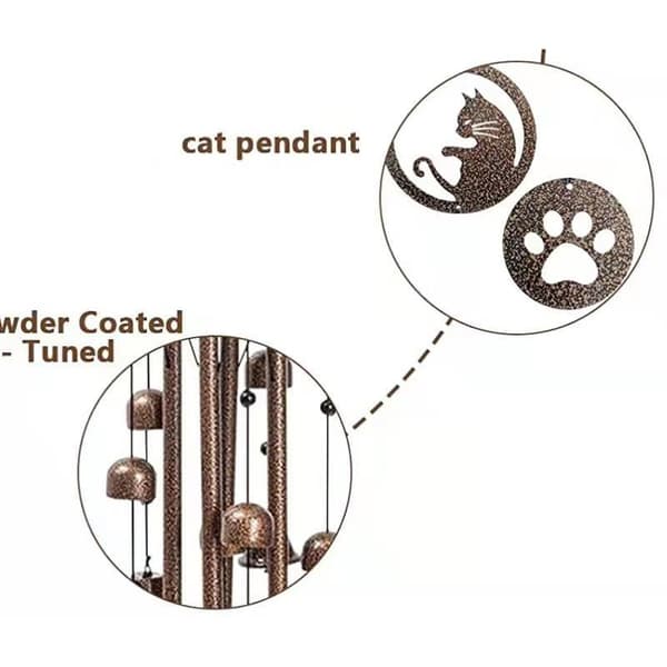 Courtyard Home Metallrör Vindklocka Tips Fortune Cat Bell Hänge