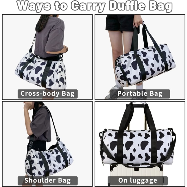Liten resväska för kvinnor Milk Cow Pattern Sportsbag för kvinnor