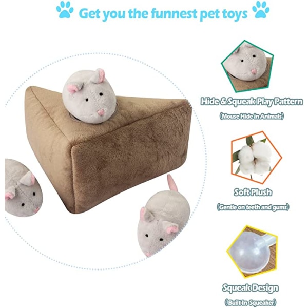 Koiran hiirilelu, vinkuva koiralelu, kestävä interaktiivinen palapeli S:lle