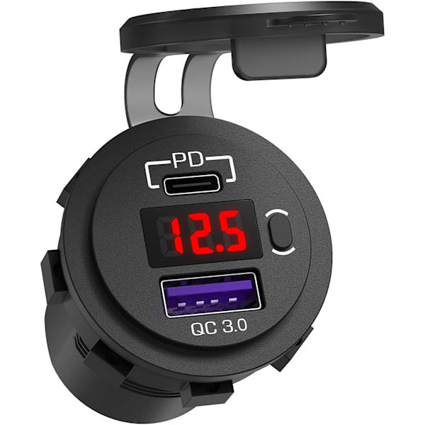 12V USB C-billaderuttak, Ouffun Dual PD & QC 3.0-porter