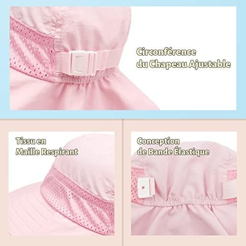 Pink(M)Baby Solhat Pige Dreng Hals Hat Børn Beskyttelse Spand Hatte