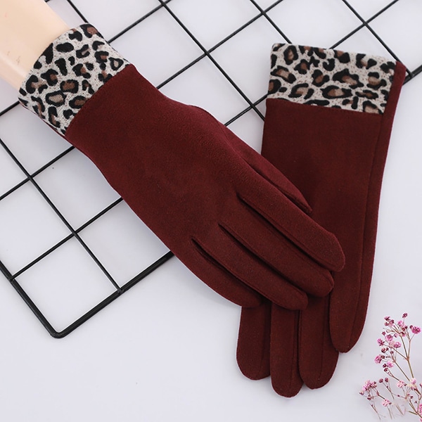 Gants imprimé léopard pour femmes avec écran en polare T-aïe pou