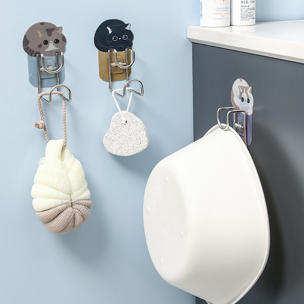 The Cat Khaki-Puncture-Free Sink Storage Rack Bathroom Storage R