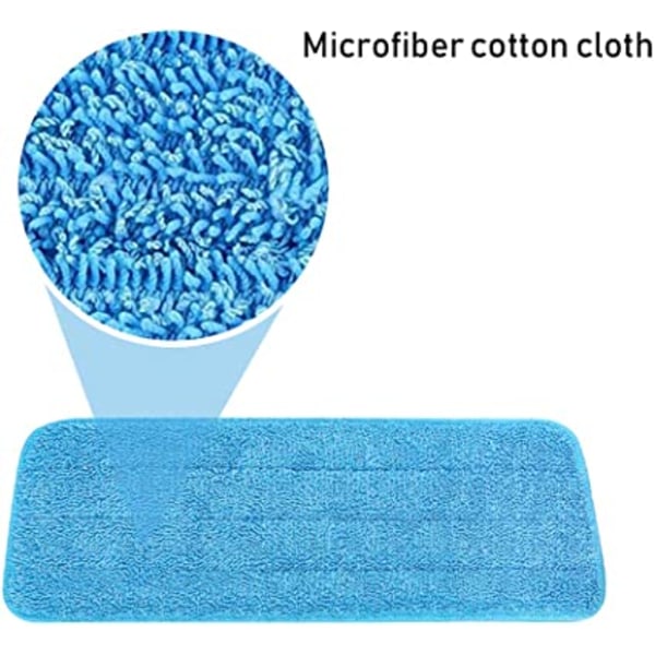 2-pack blå mikrofiber spraymopp ersättningshuvuden för Wet Dry M