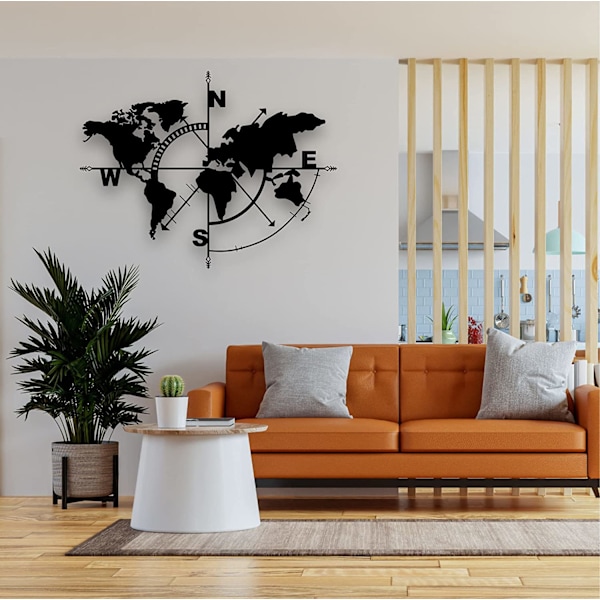 Metal World Map - Metal Weltkarte - 3D Wall Silhouette Metal Wal