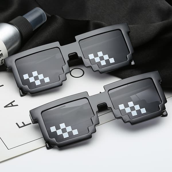 5 Pack Thug Life -aurinkolasit, pikselöidyt aurinkolasit, miehille ja naisille
