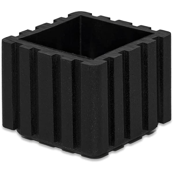 10-paknings kvadratiske sklisikre møbeltrekk i syntetisk gummi, svart