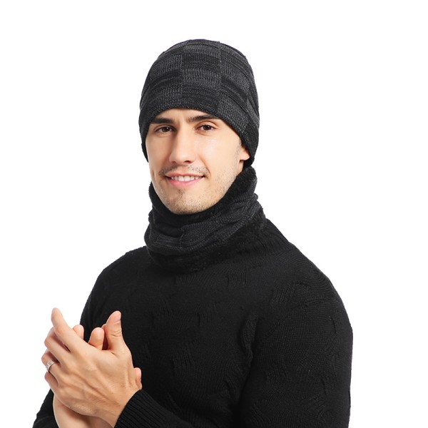 Miesten talvinen lämmin huivi neulottu hattu eurooppalainen ja amerikkalainen pääntie s