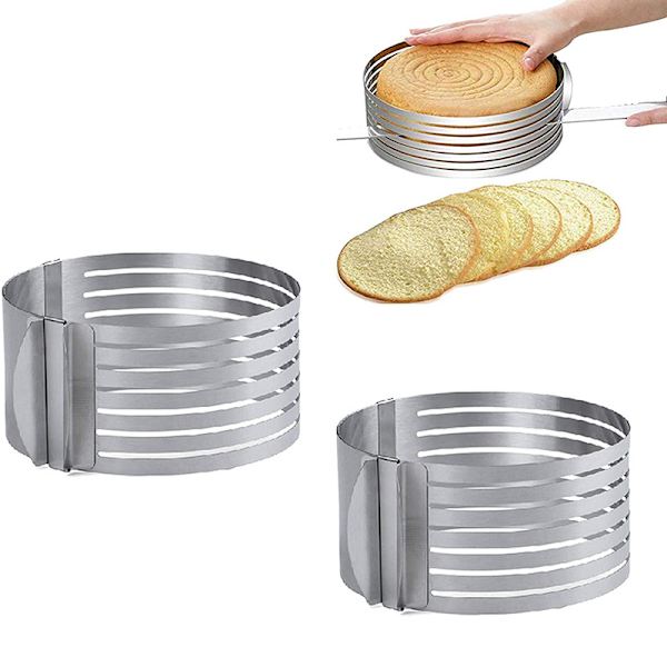 Ring Cutter Layer Cake Slicer, Justerbar Ring 7 Lager Mouss