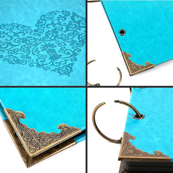 Fotoalbum DIY-skrapbok, 10x10 tommer 50 sider Vintage Leath